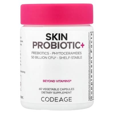 Codeage, Skin Probiotic+, 60 Vegetable Capsules