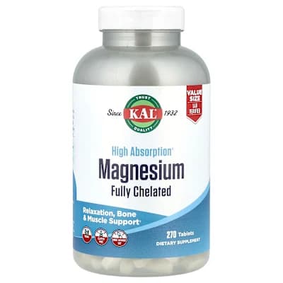 KAL, High Absorption Magnesium, Fully Chelated, 270 Tablets