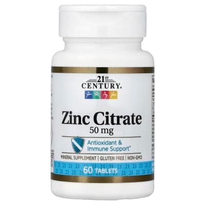 21st Century, Zinc Citrate, 50 mg, 60 Tablets