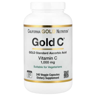 California Gold Nutrition, Gold C®, USP Grade Vitamin C, 1,000 mg, 240 Veggie Capsules