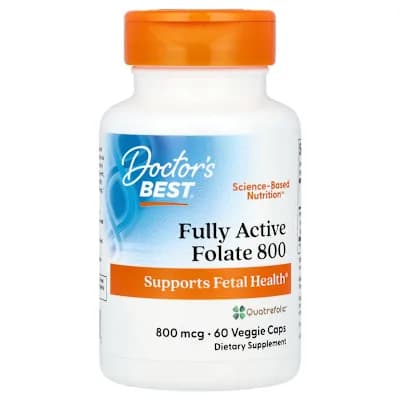 Doctor's Best, Fully Active Folate 800, 800 mcg, 60 Veggie Caps