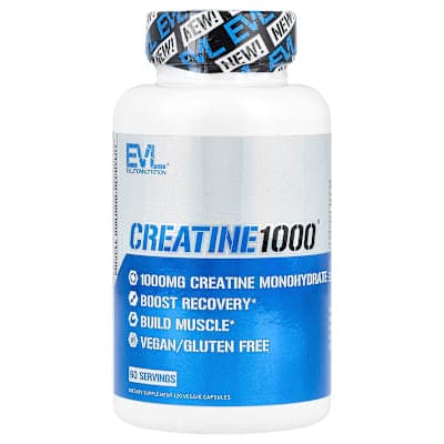EVLution Nutrition, Creatine1000®, 120 Veggie Capsules (500 mg per Capsule)