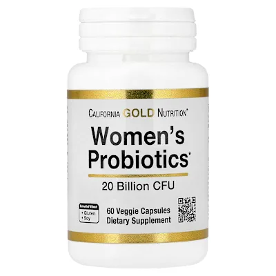 California Gold Nutrition, Women's Probiotics with Probiotic Bacteria Blend, Bifidobacterium lactis, Lactobacillus acidophilus, and Lactobacillus rhamnosus, 20 Billion CFU, 60 Veggie Capsules