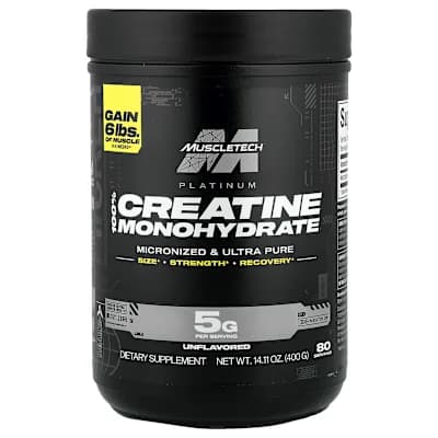 MuscleTech, Platinum 100% Creatine Monohydrate, Unflavored, 14.11 oz (400 g)
