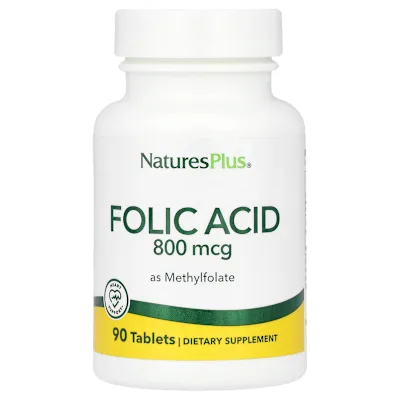 NaturesPlus, Folic Acid as Methylfolate , 800 mcg, 90 Tablets