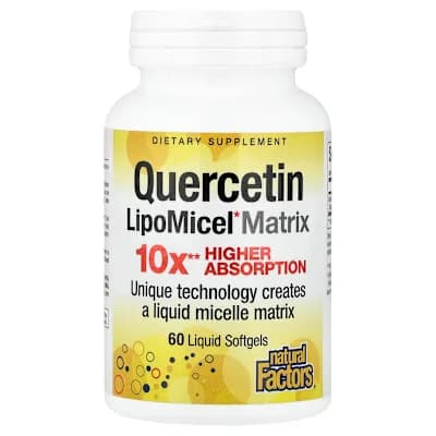 Natural Factors, Quercetin LipoMicel Matrix, 250 mg, 60 Liquid Softgels