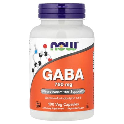 NOW Foods, GABA, 750 mg, 100 Veg Capsules
