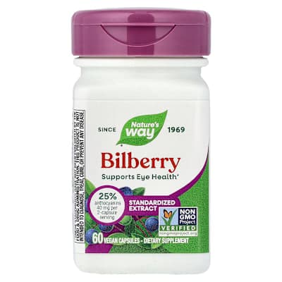 Nature's Way, Bilberry, Standardized Extract, 60 Vegan Capsules