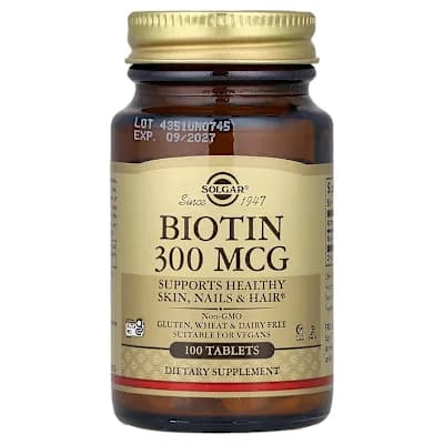 Solgar, Biotin, 300 mcg, 100 Tablets