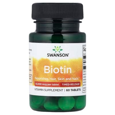 Swanson Vitamins, Biotin, Time-Release, 10,000 mcg, 60 Tablets