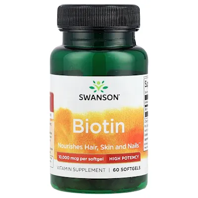 Swanson Vitamins, Biotin, 10,000 mcg, 60 Softgels