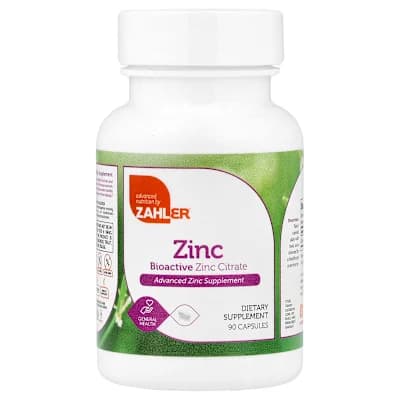 Zahler, Zinc, Bioactive Zinc Citrate, 90 Capsules (50 mg per Capsule)